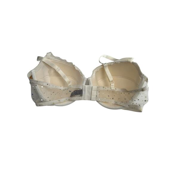 Smart and Sexy Bra SA575 Size 40C White Sequin Underwire Full Coverage - Picture 3 of 9
